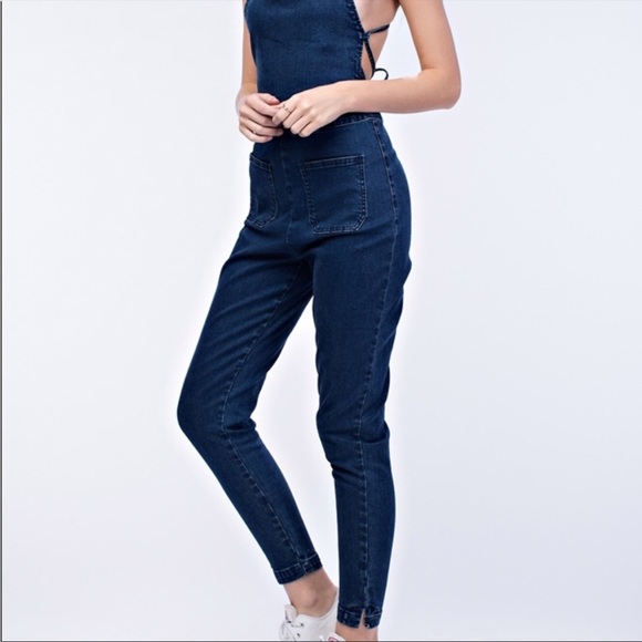 Honey Punch Pants - Honey Punch Lace Up Overalls